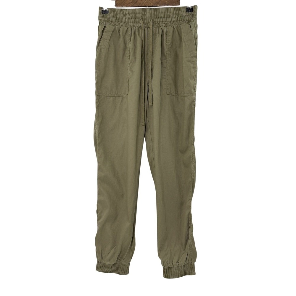 A New Day Womens Olive Green Drawstring Jogger Pants Size Small Lightweight Boho